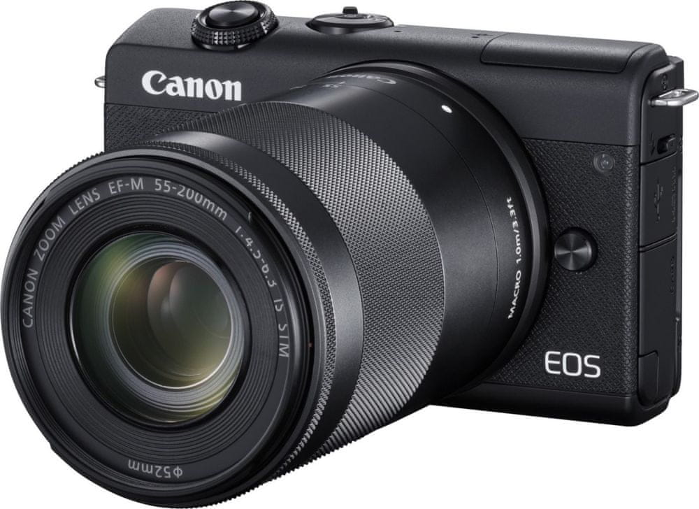 Canon EOS M200 + 15-45 EF-M IS STM + 55-200 EF-M IS STM Black (3699C018)