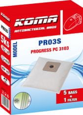 KOMA PR03S - Sáčky do vysavače Progress 3103 textilní, 5ks