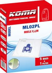 KOMA ML02PL - Sáčky do vysavače Miele F,J,M s plastovým čelem textilní, 5ks