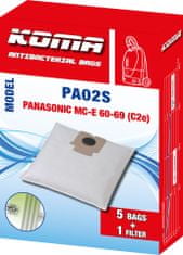 KOMA PA02S - Sáčky do vysavače Panasonic MC-E 60-69 (C-2e) textilní, 5ks