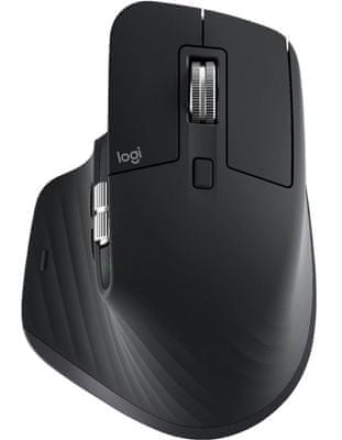 Profesionální myš Logitech  MX Master 3, černá (910-005694) 4 000 DPI programovatelná tlačítka nový snímač ergonomická integrovaná paměť