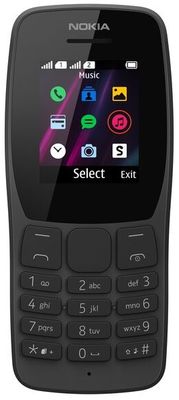 Nokia 110, tlačítkový hloupý telefon, Dual SIM, levný, FM rádio, MP3 přehrávač, dostupný jednoduchý
