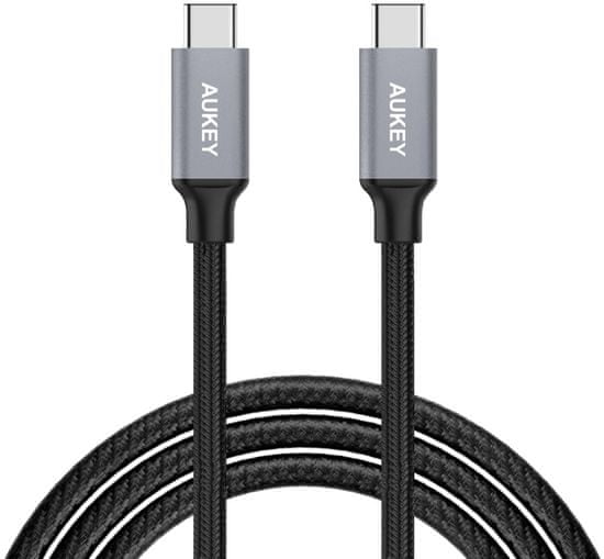 Aukey Rychlonabíjecí kabel s konektory USB-C do USB-C, 1 m LLTS102835 - šedý