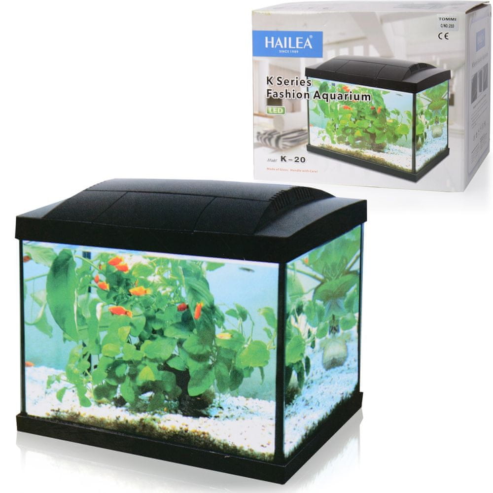Hailea LED K20 akvarijní set 36 x 23 x 29 cm, 20 l, černý