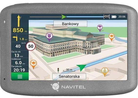 GPS navigace do auta Navitel E505 Magnetic, mapy Evropy, Ruska, Ukrajiny, Kazachstánu a Běloruska, doživotní aktualizace map