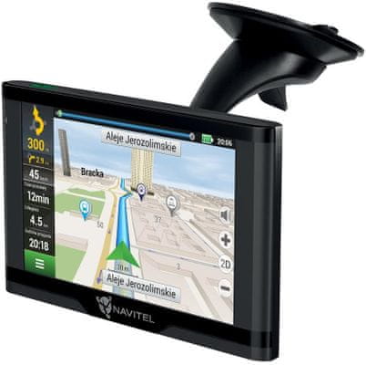 Automobilová GPS navigace Navitel E500 TCM Magnetic, mapa Evropy, Ruska, Ukrajiny, Běloruska, Kazachstánu, doživotní aktualizace, do auta, magnetický držák, bezdrátové nabíjení, dopravní informace RDS-TCM