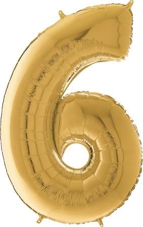 Grabo Nafukovací balónek číslo 6 zlatý 66cm