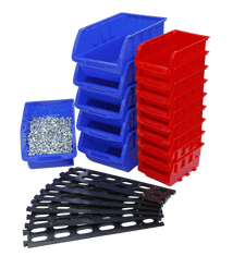 AHProfi Závěsná plastová lišta s 15 plastovými boxy - MSBRWK0906