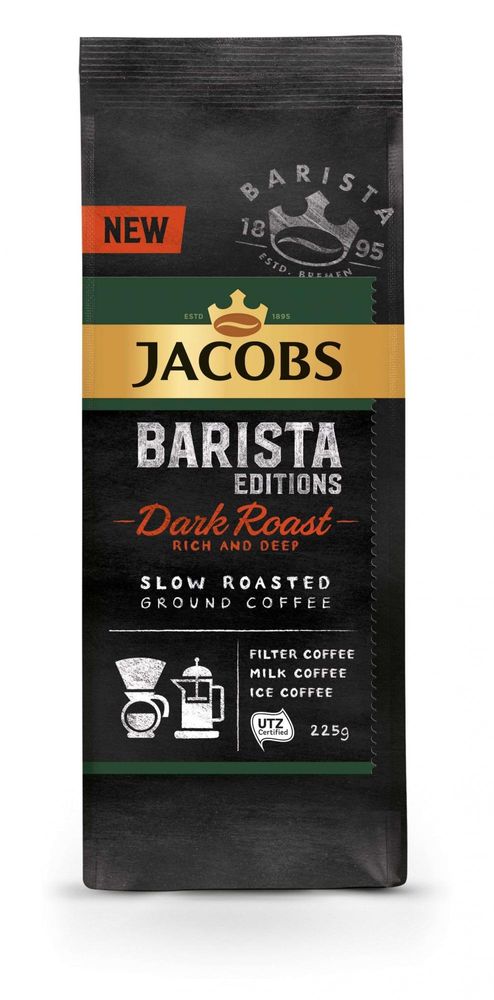 Levně Jacobs Barista Dark, mletá káva, 225 g
