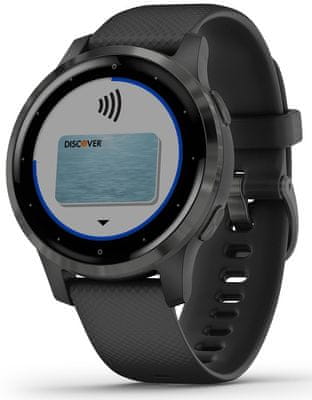 Chytré hodinky Garmin vivoactive 4S, bezkontaktné platenie, platby, hudobný prehrávač, Spotify, Deezer, detekcia nehody, notifikácia z telefónu