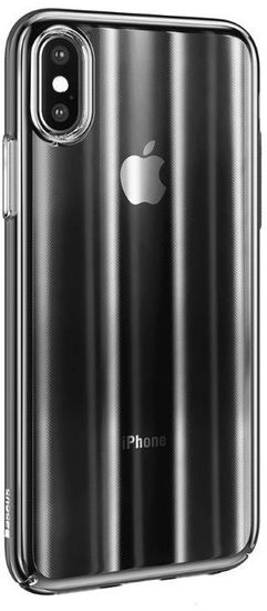 BASEUS Aurora Series stínovaný ochranný kryt pro Apple iPhone XS Max, čirý - černý, WIAPIPH65-JG01