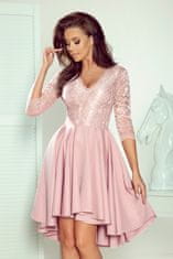 Numoco Dámské krajkové šaty Nicolle pudrová růžová XL