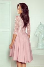 Numoco Dámské krajkové šaty Nicolle pudrová růžová 4XL