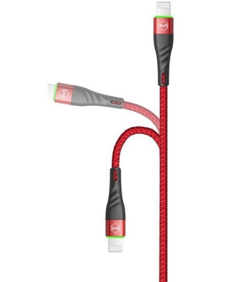Mcdodo Peacock Lightning datový kabel s LED (1.8m) (Červená), CA-6353