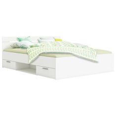 IDEA nábytek Multifunkční postel 160x200 MICHIGAN perleťově bílá