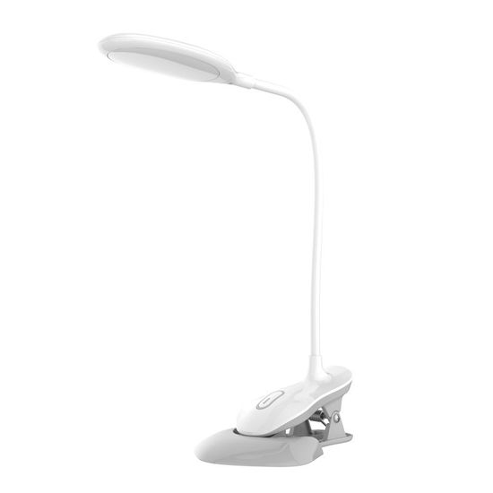Platinet LED stolní lampička 2v1 PDLK6703W, 3W, 180lm, stojánek + clip, bílá