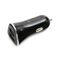 Platinet USB nabíječka 2xUSB 3,4A + microUSB kabel 1 m Black