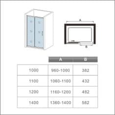 H K Posuvné sprchové dveře SYMPHONY D2 110, 106-110x190cm L/P varianta