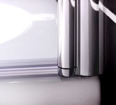 Vanová zástěna S1 STRIPE 80x140cm - jednodílná sklopná, čiré sklo se vzorem, varianta levá