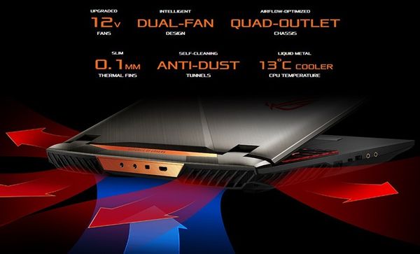 Herný notebook Asus ROG Beast (G703GXR-EV013R) inteligentný systém chladenia s radom funkcií