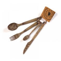 Kupilka 30250251 CUTLERY Fork, knife, spoon, lžička Brown - hnědý kempinkový příbor