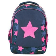 Top Model Školní batoh , Hvězda, měnící flitrový obrázek, modro-růžový