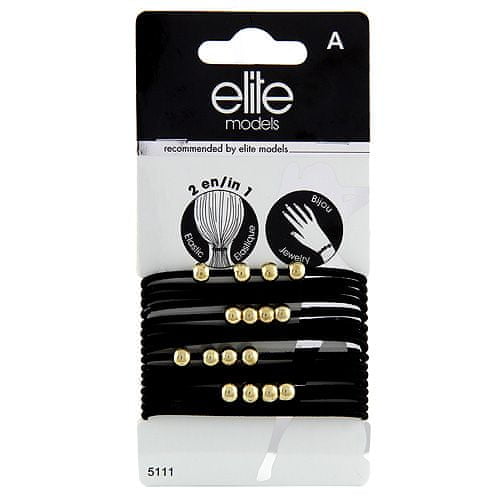 Elite Models Gumičkové náramky 2v1 , 16ks, černé, průměr 6,5cm