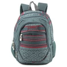 Target Školní batoh , Červeno-šedý se vzorem