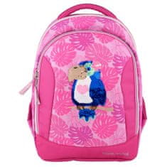 Top Model Školní batoh , Tukan, měnící flitrový obrázek, růžový