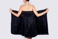 MaryBerry Dámský černý krajkový župan & kilt do sauny Little Black Dress, S-M-L