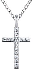 Stříbrný náhrdelník Křížek se zirkony ERN-LILCROSS-ZI