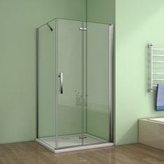 H K Obdélníkový sprchový kout MELODY 110x80 cm se zalamovacími dveřmi včetně sprchové vaničky z litého mramoru
