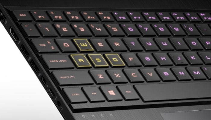 Herní notebook HP OMEN 17-cb0106nc (8RX09EA) RGB, 26 klávesový rollover, anti-ghosting