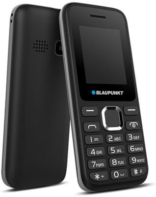 Blaupunkt FS 03, tlačítkový telefon, kovový, atraktivní design, dlouhá výdrž, jednoduché ovládání, levný dostupný telefon, FM rádio, velký displej