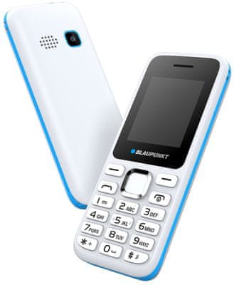 Blaupunkt FS 03, tlačítkový telefon, kovový, atraktivní design, dlouhá výdrž, jednoduché ovládání, levný dostupný telefon, FM rádio, velký displej
