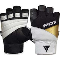 RDX Tréninkové černobílé rukavice GYM GLOVE LEATHER S11 WHITE / BLACK, kůže, velikost XXXL