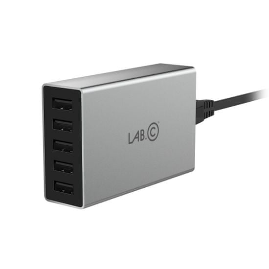 Lab.C X5 5Port USB Wall Charger - šedý (LABC-587-GR_KR)