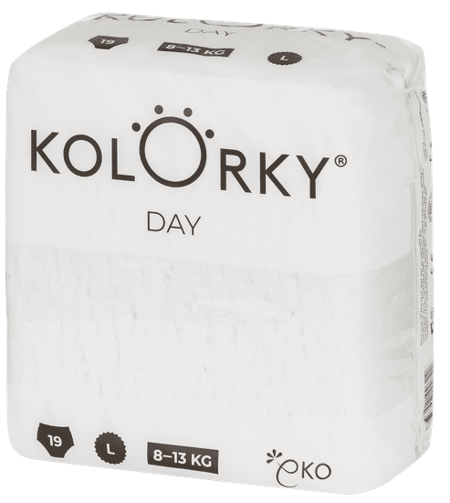 KOLORKY DAY NATURE - L (8-13 kg) - 19 ks - jednorázové eko plenky