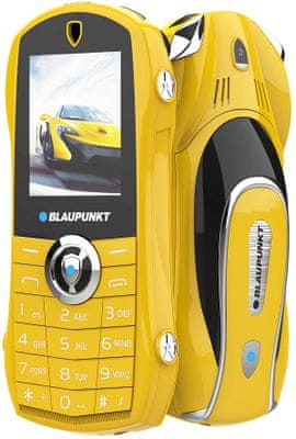 Blaupunkt Car, jednoduchý tlačítkový levný dostupný klasický telefon, Dual SIM, FM rádio, dlouhá výdrž baterie