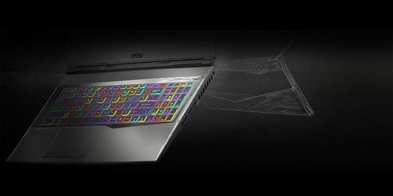 MSI grafický herní notebook GP65 Leopard 9SE-212CZ steelseries klávesnice podsvícená per-key RGB pracovní a herní stanice stereo zvuk zesilovač