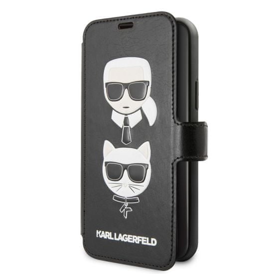 Karl Lagerfeld Cardslots Book Pouzdro pro iPhone 11 Black (EU Blister), KLFLBKSN61FKICK