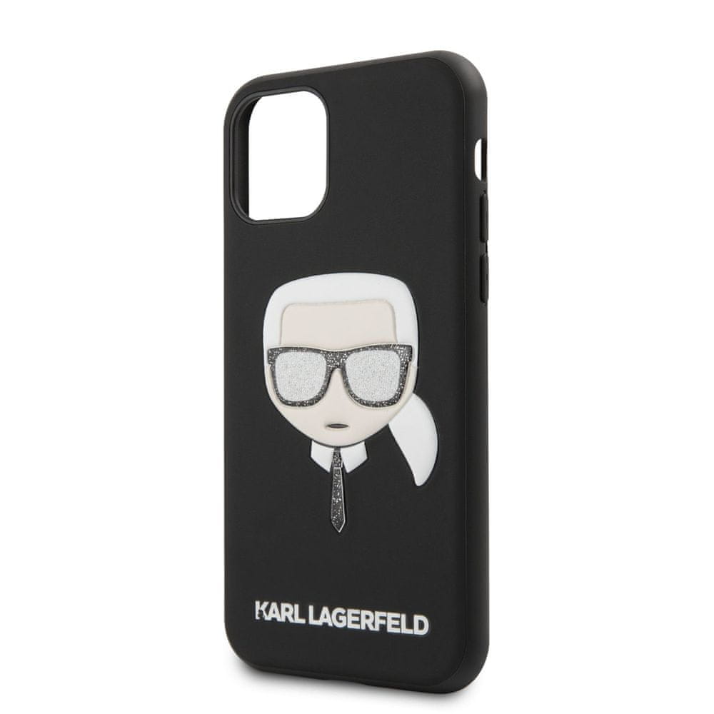 Karl Lagerfeld Embossed Glitter Kryt pro iPhone 11 Black (EU Blister), KLHCN61GLBK