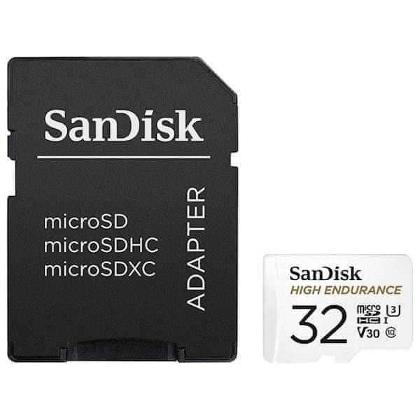SanDisk microSDHC High Endurance 32GB Class 10, U3 V30 + adaptér (SDSQQNR-032G-GN6IA)