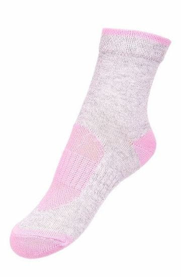 ALPINE PRO Dívčí ponožky RAPID 2 - šedo-růžové
