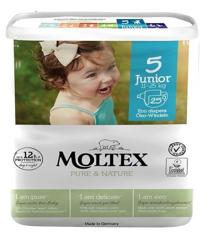 MOLTEX Plenky Pure & Nature Junior 11-25 kg (25 ks)