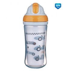 Canpol babies Sportovní láhev se silikonovou slámkou AUTA 260 ml