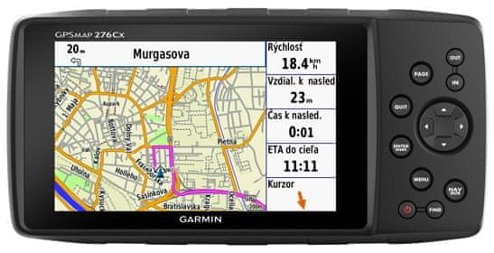 Outdoorová GPS navigace do terénu Garmin GPSMAP 276Cx EU, topografická mapa Evropy, GPS, Glonass, voděodolná, na kolo, na vodu, výškoměr, barometr, kompas