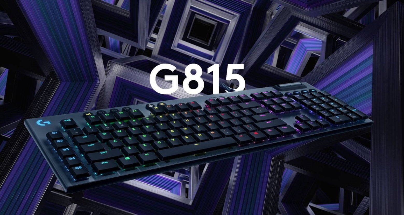 Herní klávesnice Logitech G815 Lightsync, GL Linear, US (920-009008) vícebarevné podsvícení RGB hmatové spínače