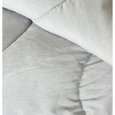 Abeil ABEIL Dvoubarevná měkká přikrývka 220x240 cm, bílá a šedá melanž