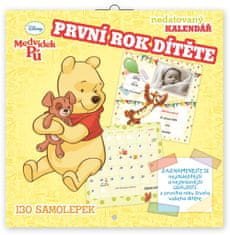 Grooters Poznámkový kalendář Medvídek Pú - První rok dítěte, nedatovaný, 30 x 30 cm